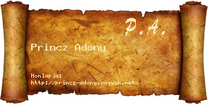 Princz Adony névjegykártya